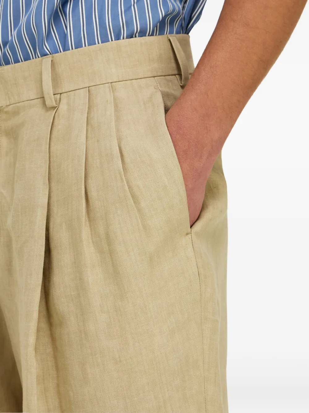 Ferragamo Linnen bermuda shorts Beige