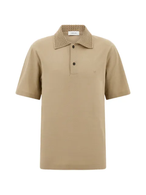 Ferragamo playera tipo polo con cuello tejido