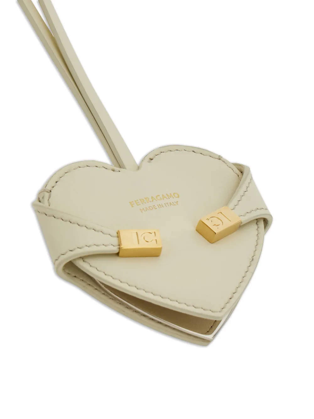 Ferragamo Hug hartvormige spiegel-bedel Wit
