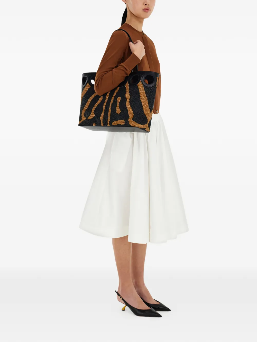 Ferragamo Gancini shopper (L) Zwart