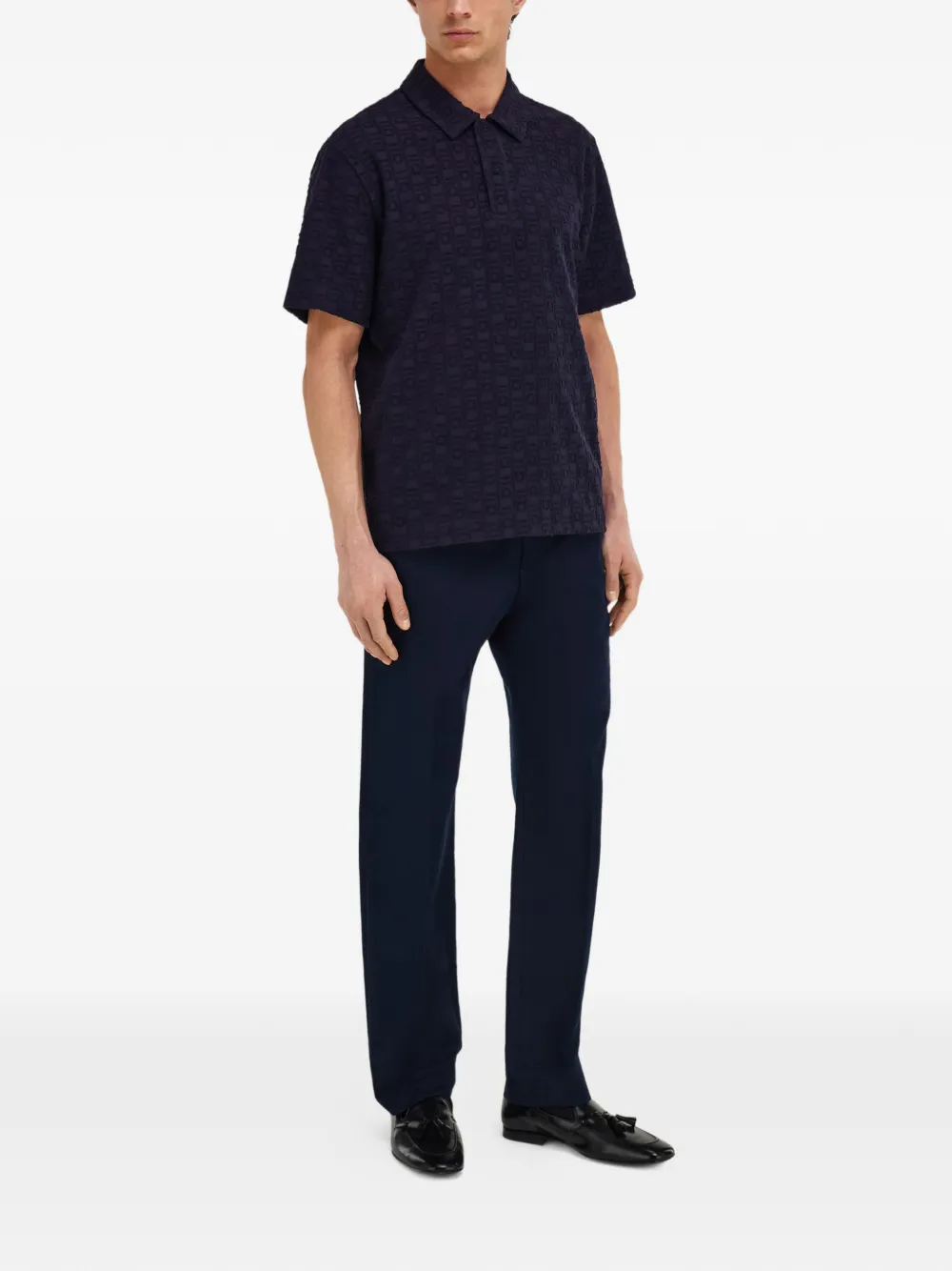 Ferragamo Poloshirt van katoen-badstof met monogram Blauw