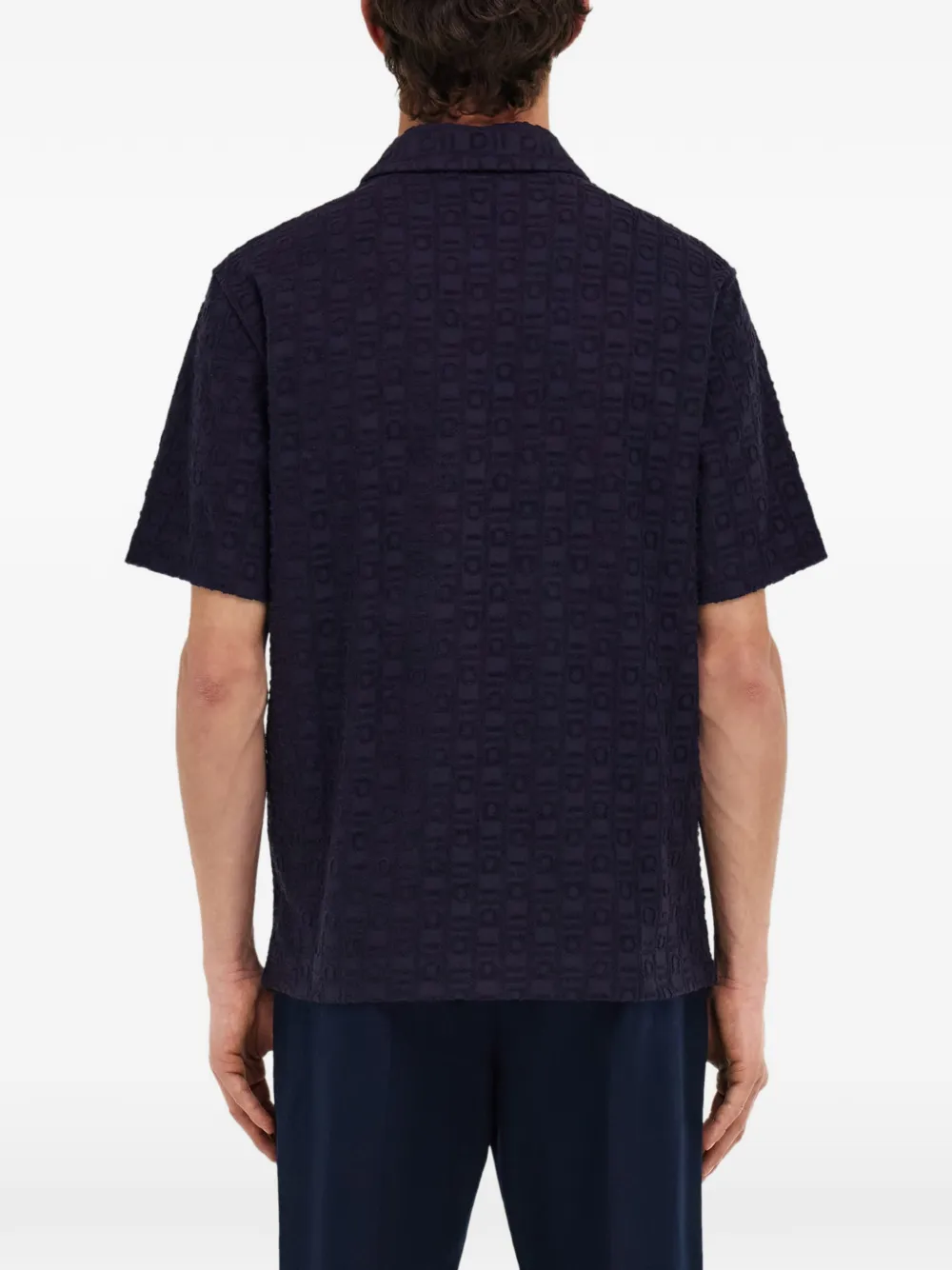 Ferragamo Poloshirt van katoen-badstof met monogram Blauw