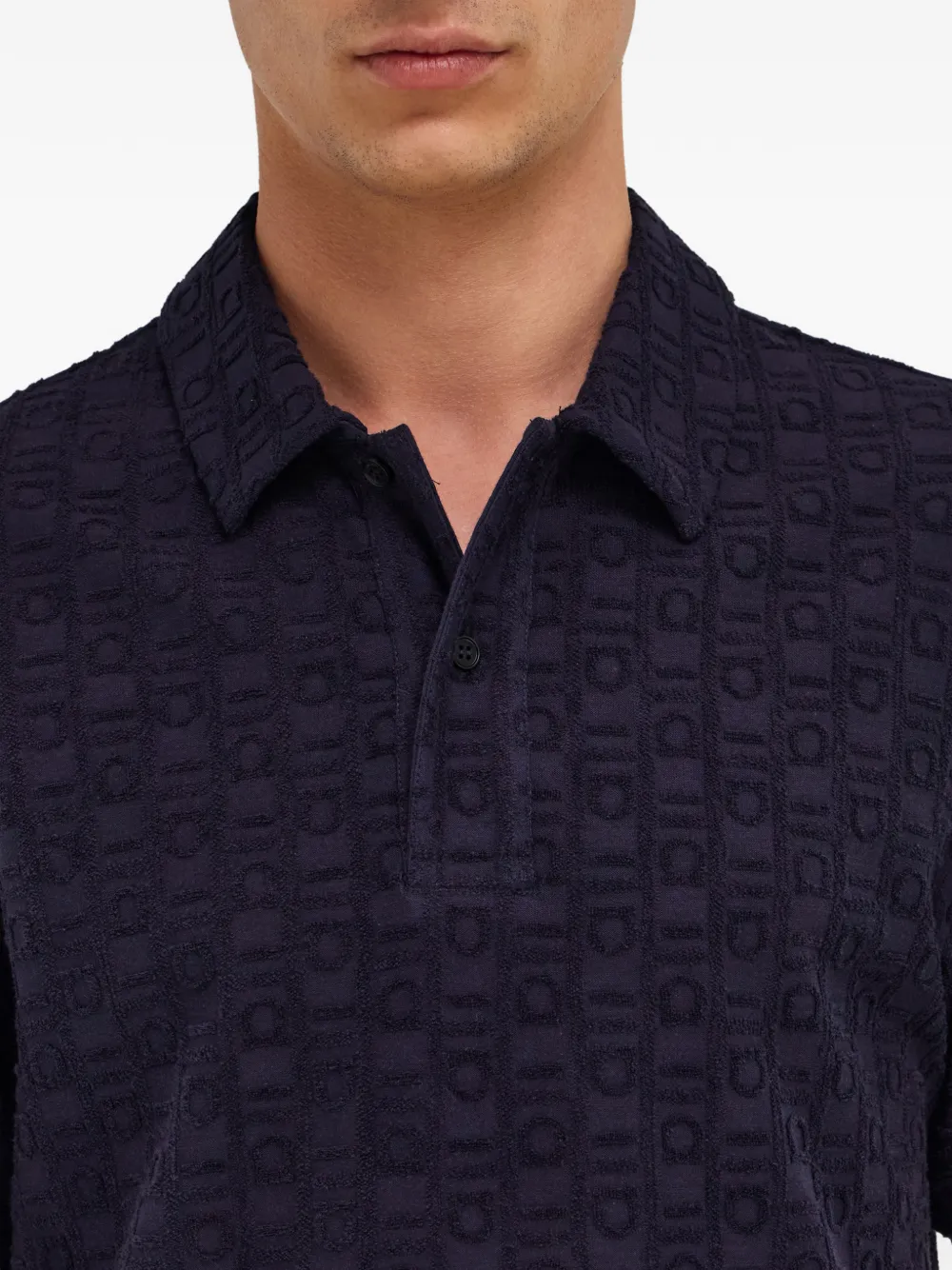 Ferragamo Poloshirt van katoen-badstof met monogram Blauw