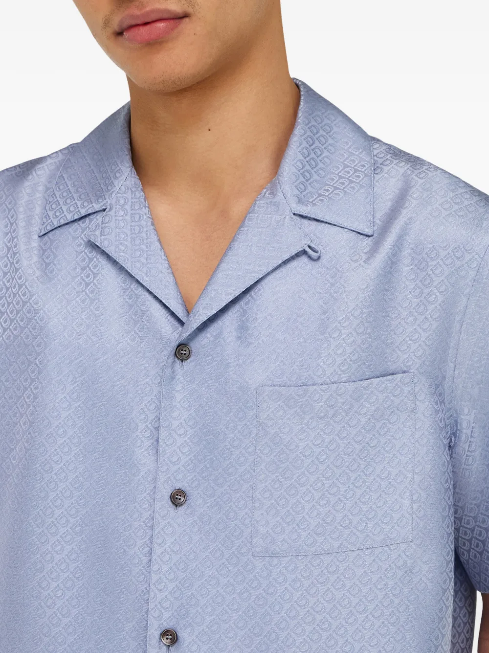Ferragamo Overhemd met korte mouwen Blauw