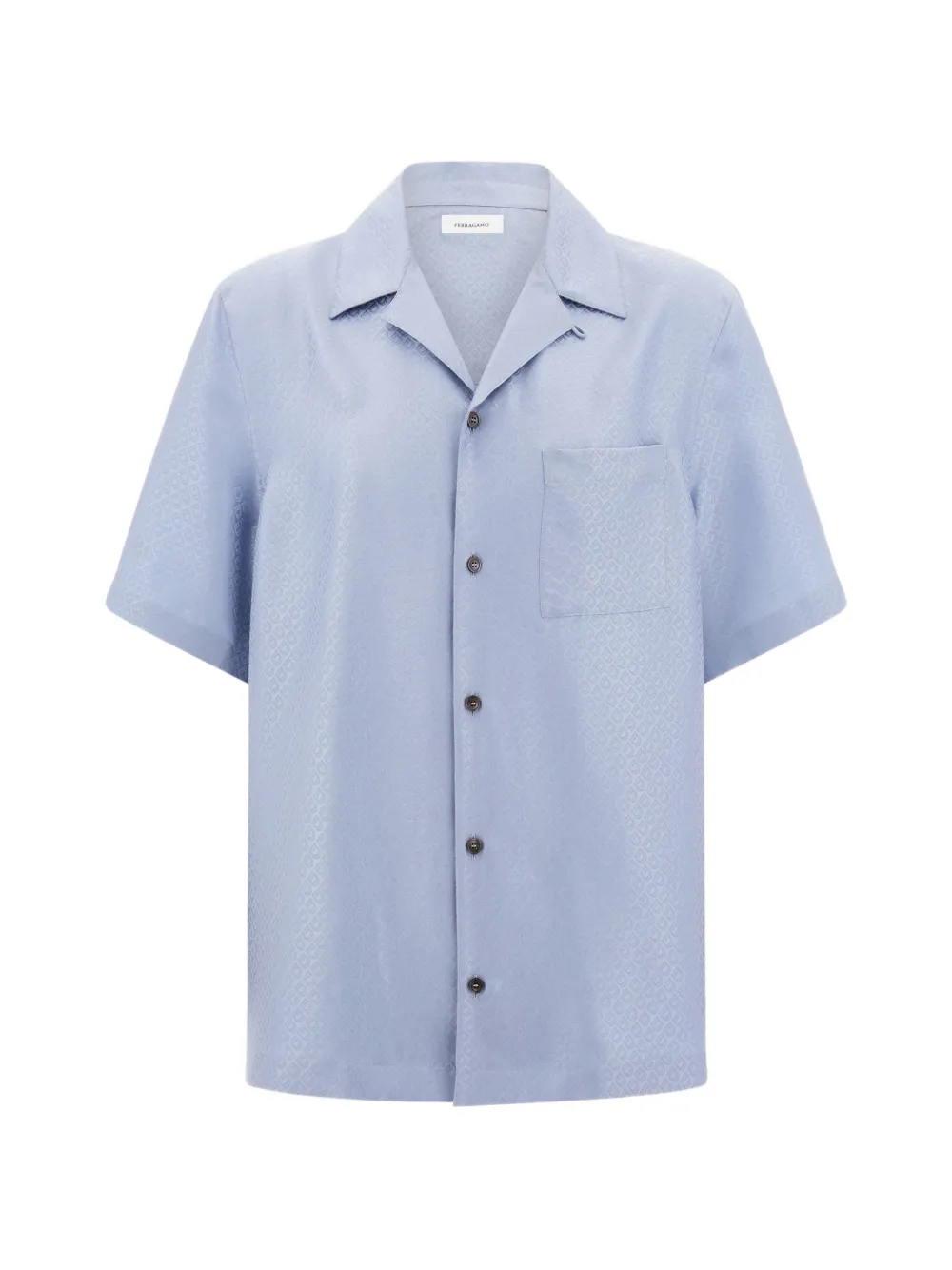 Ferragamo short-sleeve silk shirt - Blu