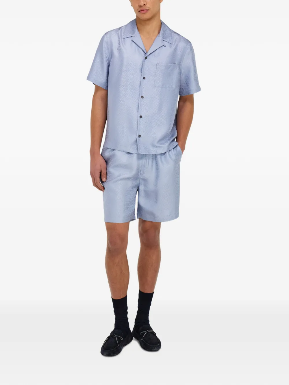 Ferragamo Overhemd met korte mouwen Blauw