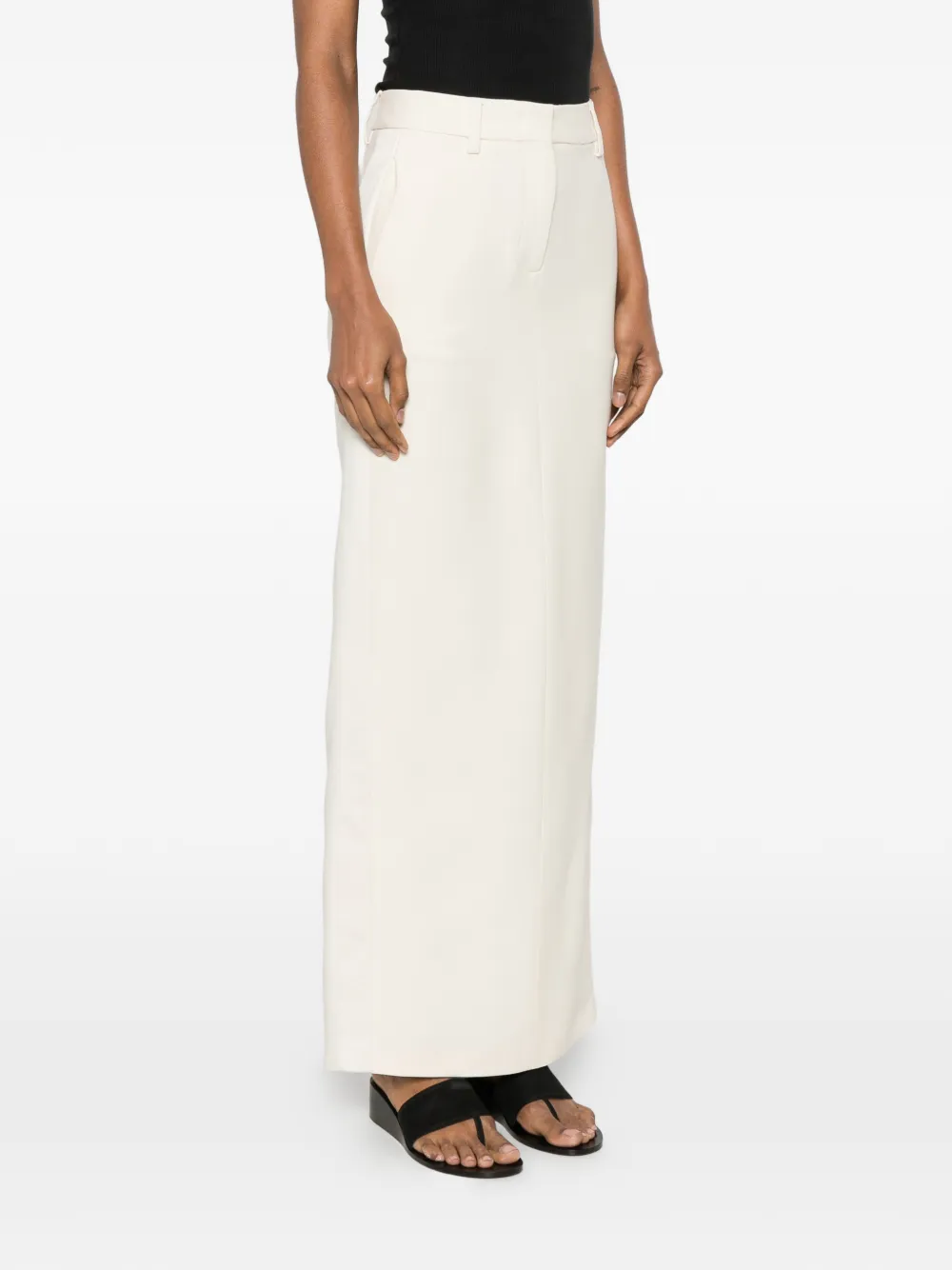 Fabiana Filippi Maxi-rok met ceintuur en split aan de achterkant Beige