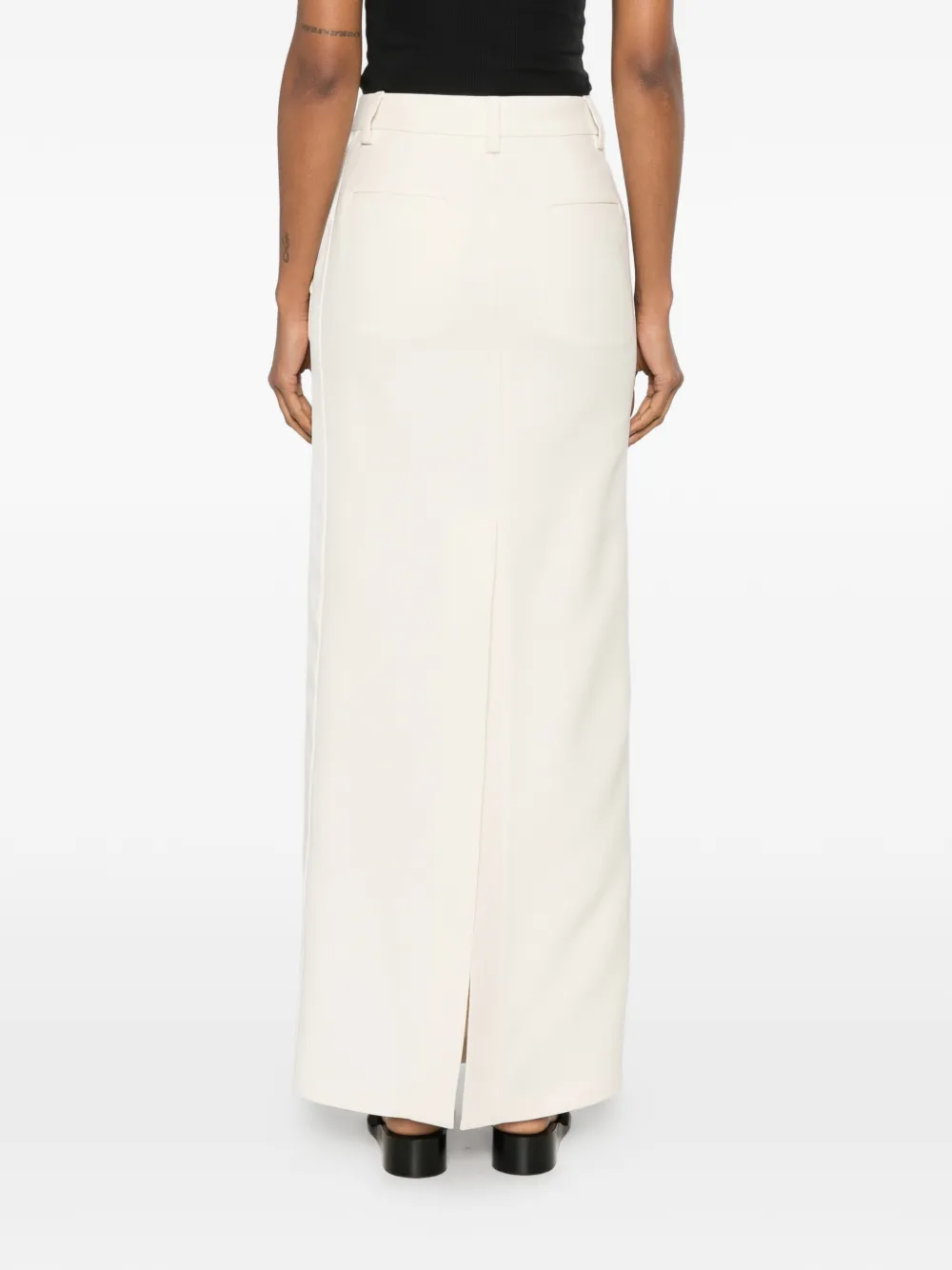 Fabiana Filippi Maxi-rok met ceintuur en split aan de achterkant Beige