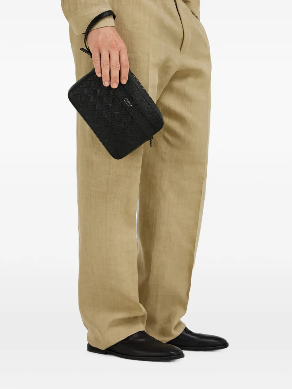 Ferragamo Schoudertas met monogram Zwart
