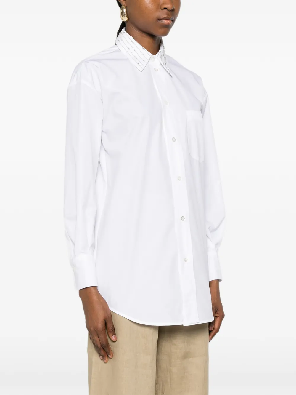 Fabiana Filippi blouse verfraaid met kristal Beige