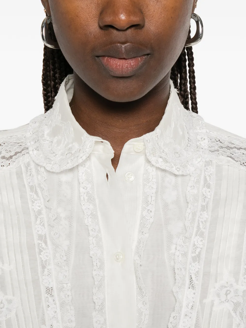 Ermanno Scervino Blouse met kanten afwerking Wit