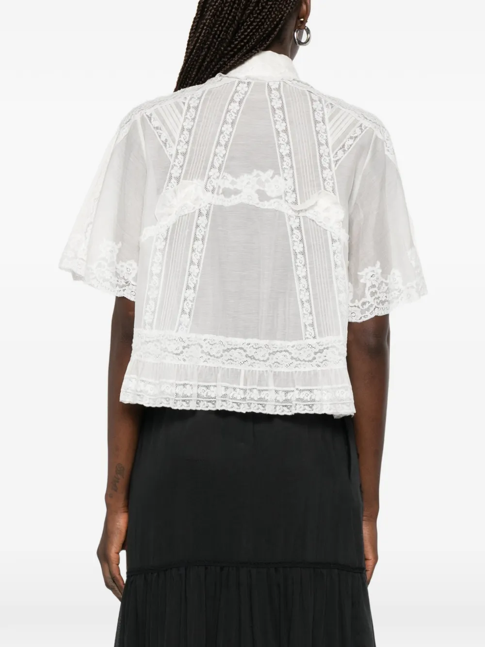 Ermanno Scervino Blouse met kanten afwerking Wit