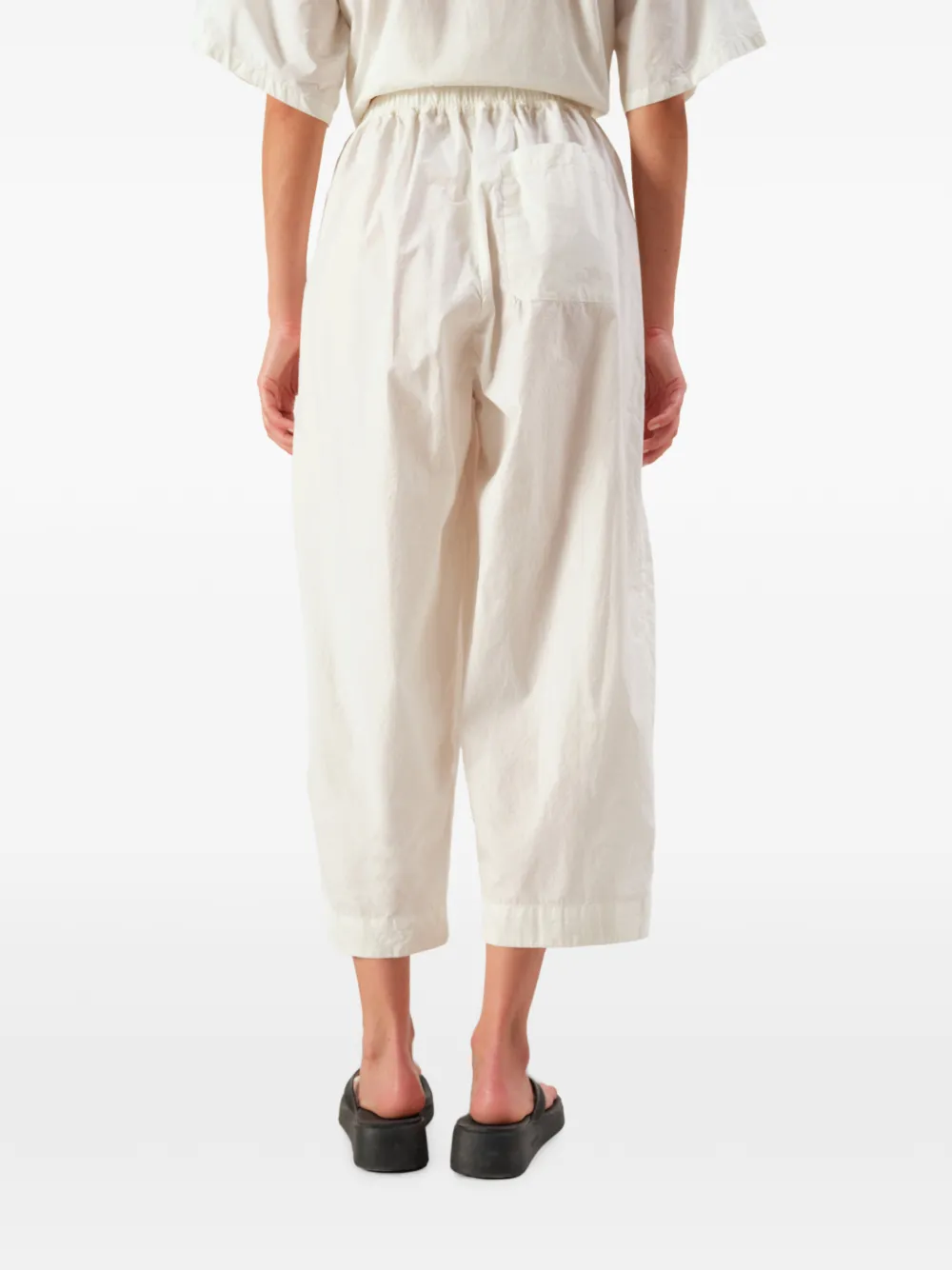 American Vintage Bailow cropped broek met wijde pijpen Beige