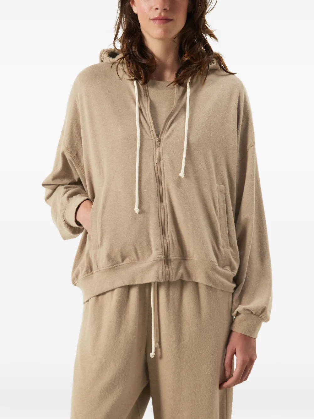 American Vintage Ypawood hoodie met rits Bruin