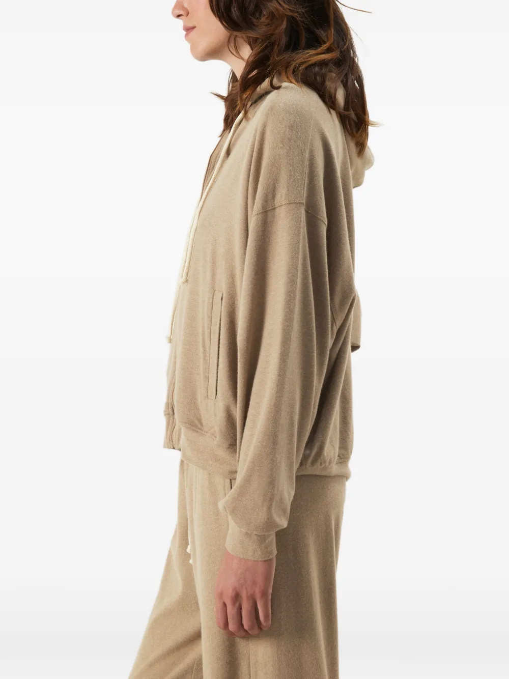 American Vintage Ypawood hoodie met rits Bruin