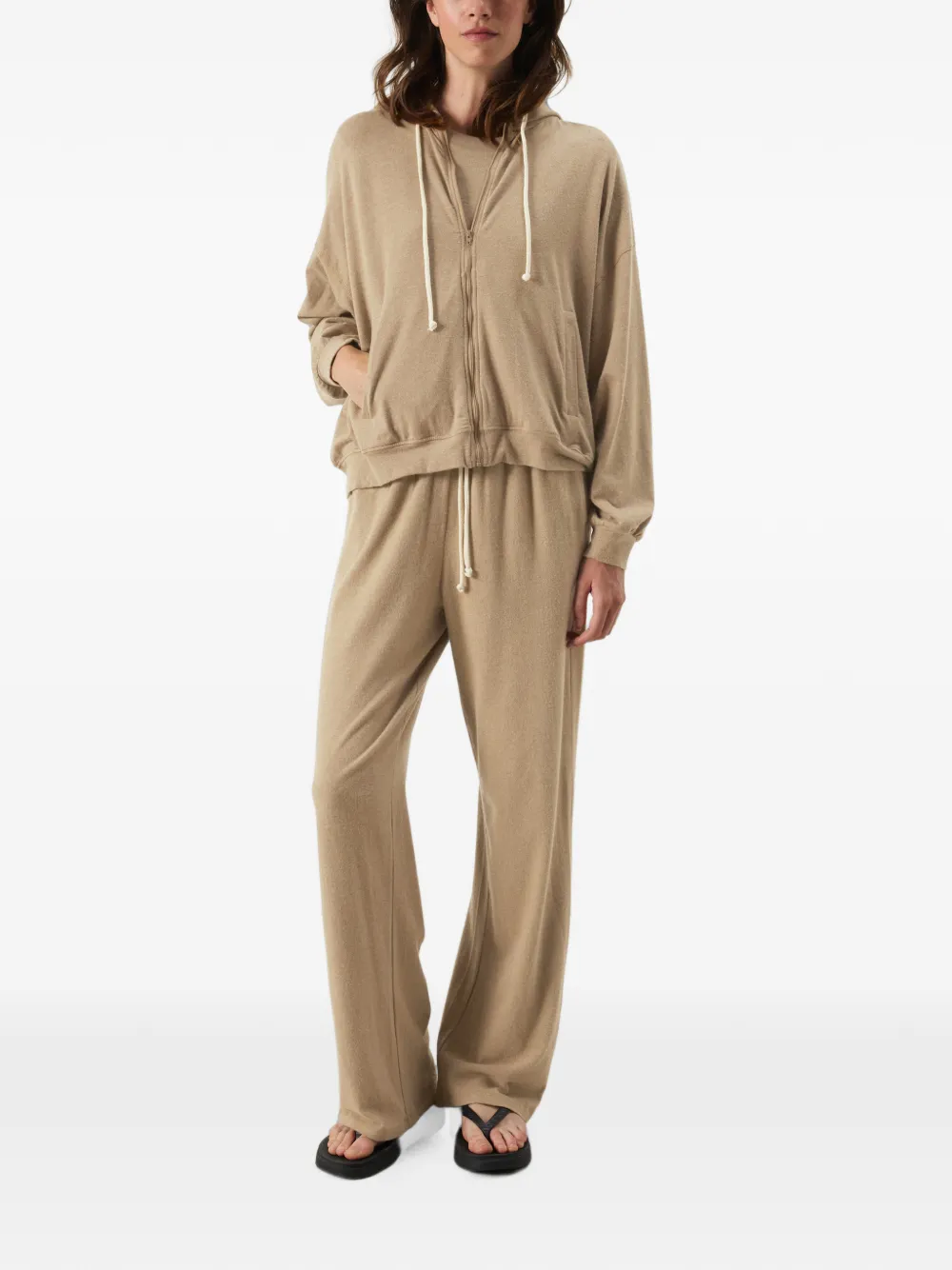 American Vintage Ypawood hoodie met rits Bruin