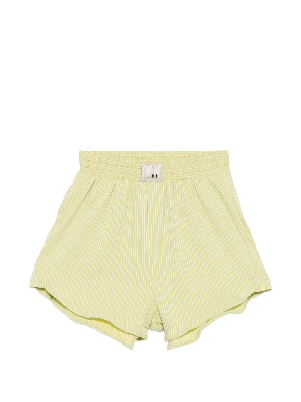 the M.. striped curved-hem shorts - Green