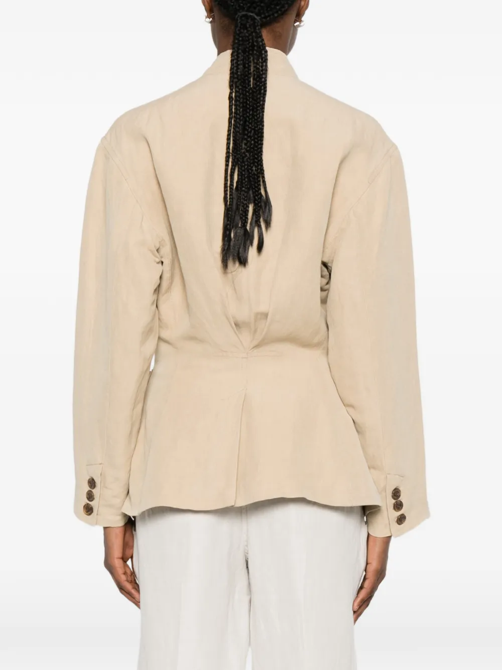 ISABEL MARANT Soraya jack met enkele rij knopen Beige