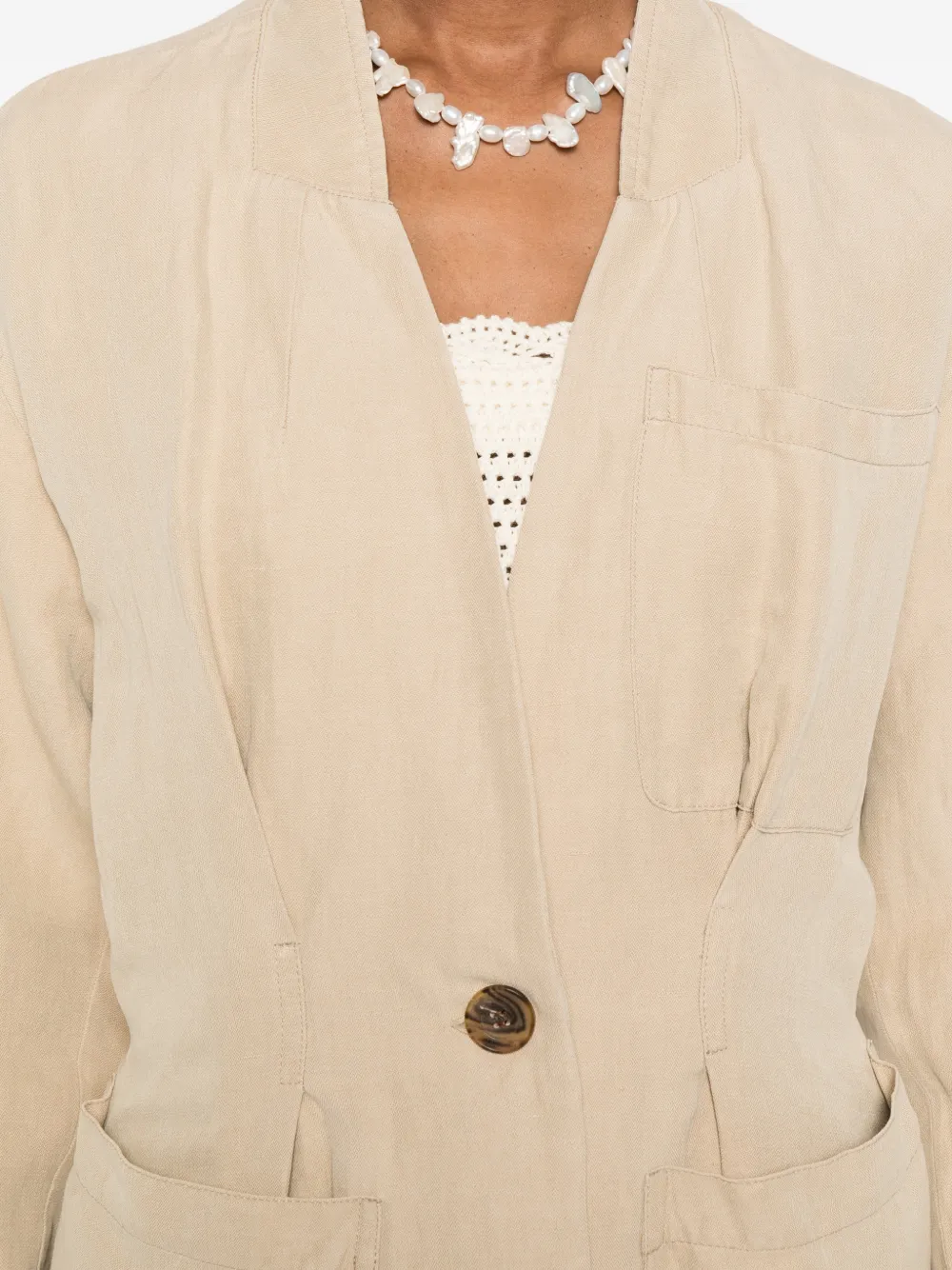 ISABEL MARANT Soraya jack met enkele rij knopen Beige