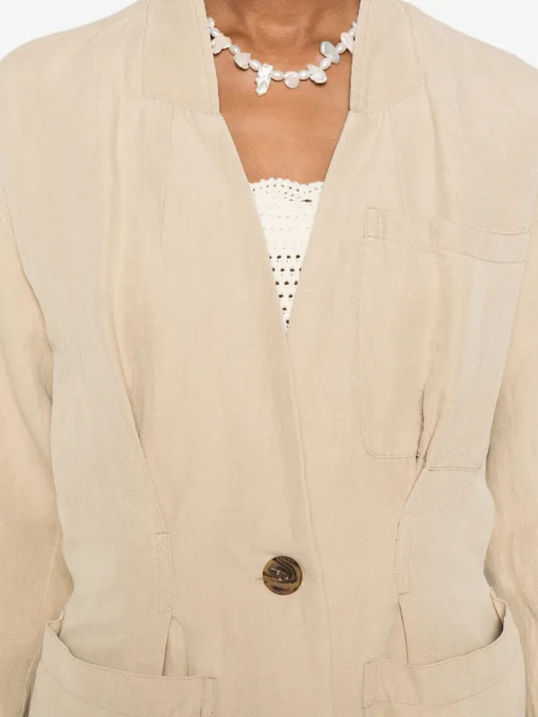 ISABEL MARANT アイボリー コットンテーラードジャケット ISABEL MARANT Soraya Jacket | Neutrals | FARFETCH AO