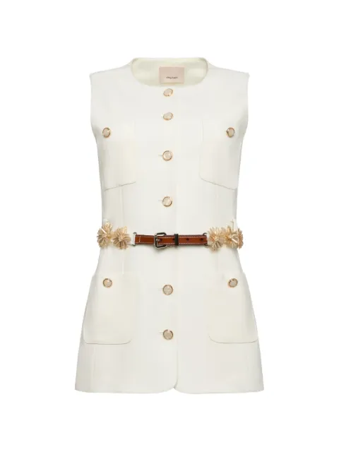 Cinq A Sept embellished belted vest