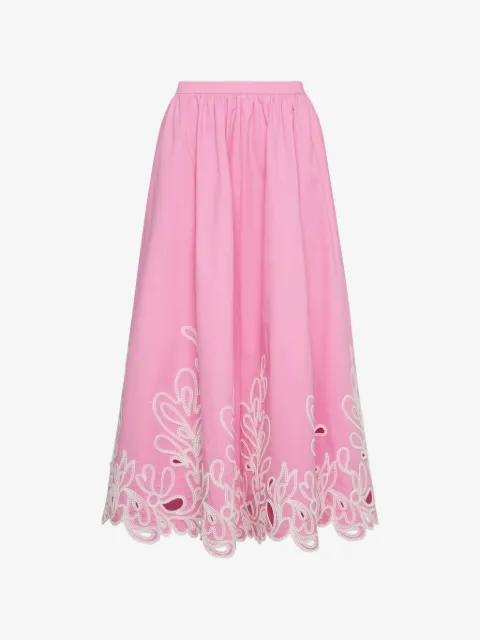 Cinq A Sept Espe Pailey Bloom embroidered flared skirt