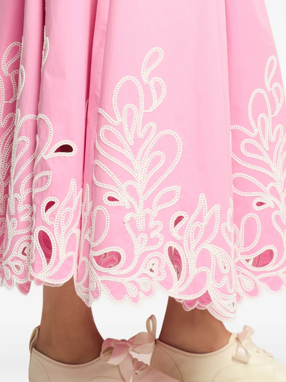 Cinq A Sept Espe Pailey Bloom flared rok met borduurwerk Roze