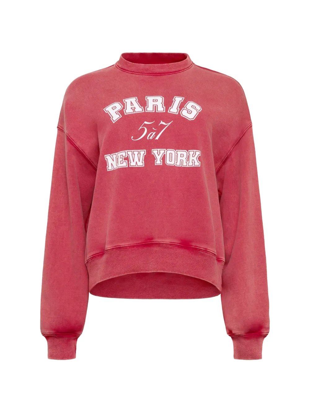 Cinq A Sept Ausgeblichener Pullover mit Logo-Print - Rot