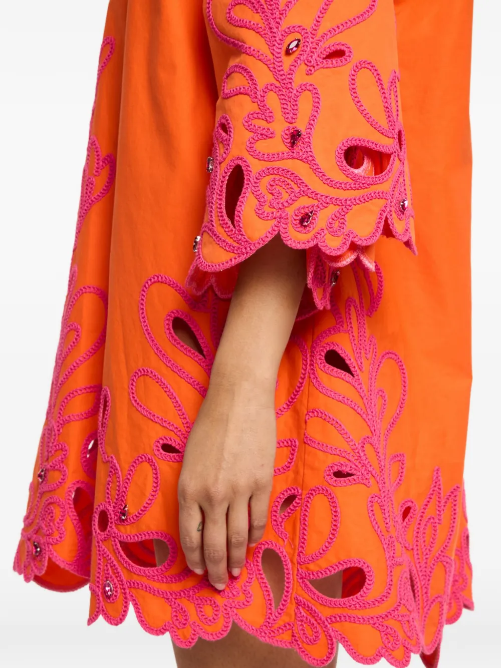 Cinq A Sept Arcia tuniek met geborduurd paisley Oranje