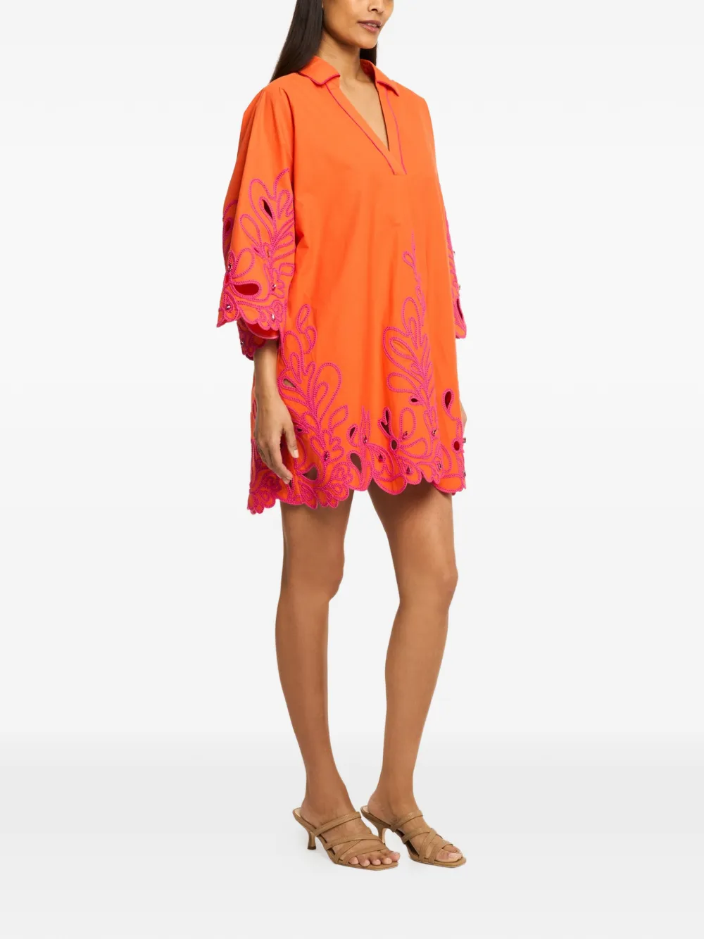 Cinq A Sept Arcia tuniek met geborduurd paisley Oranje