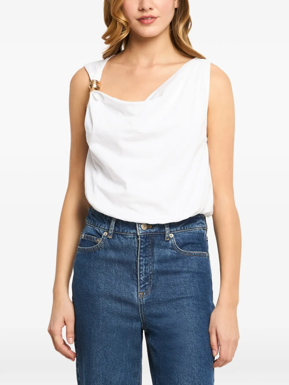 Cinq A Sept Darius gedrapeerde blouse Wit