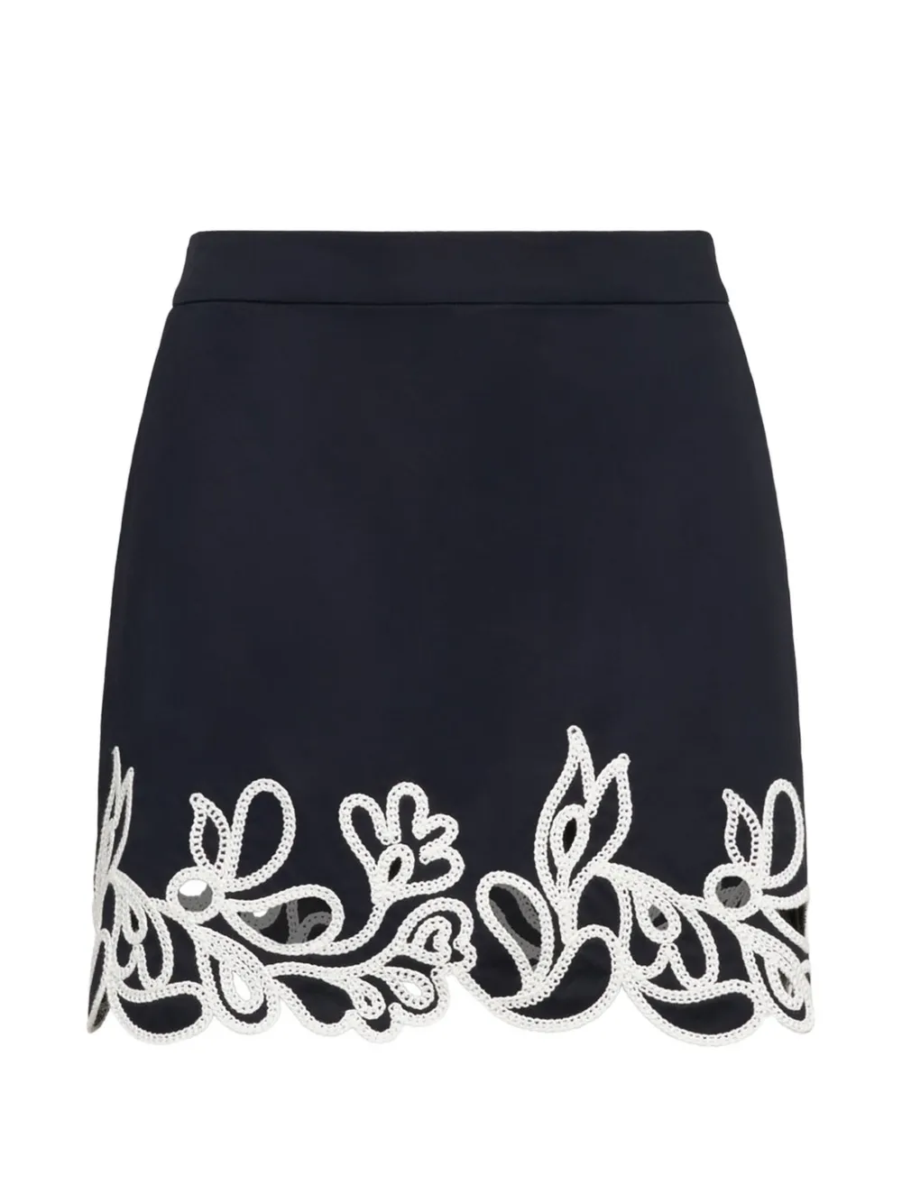 Cinq A Sept Bonnie paisley-embroidered skort - Blue