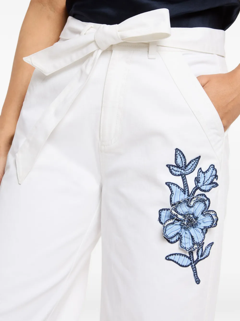 Cinq A Sept Mylah broek met geborduurde bloemen Wit