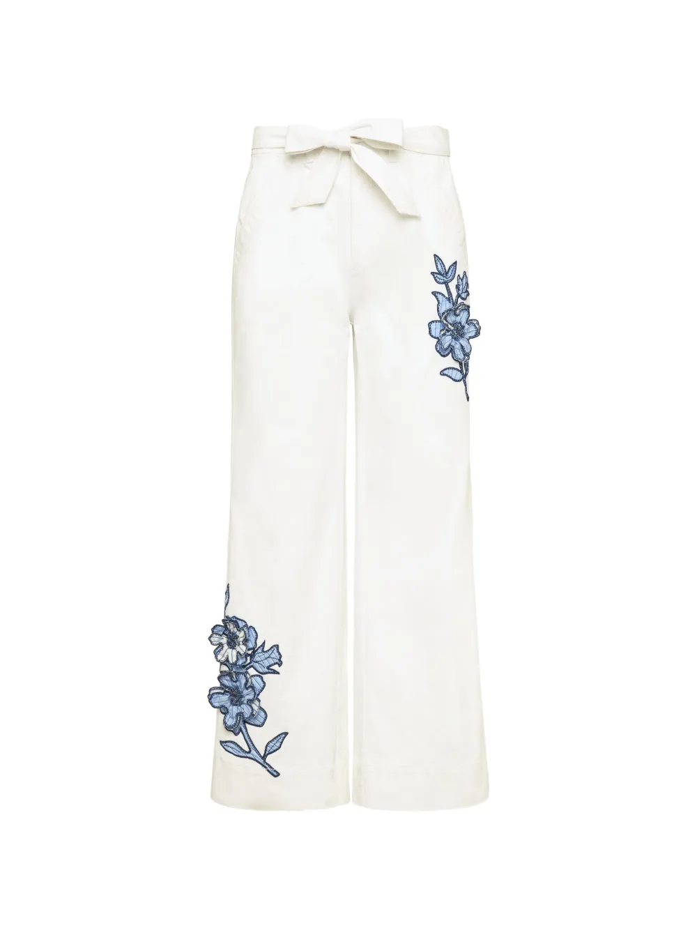 Cinq A Sept Mylah floral-embroidered trousers - Bianco