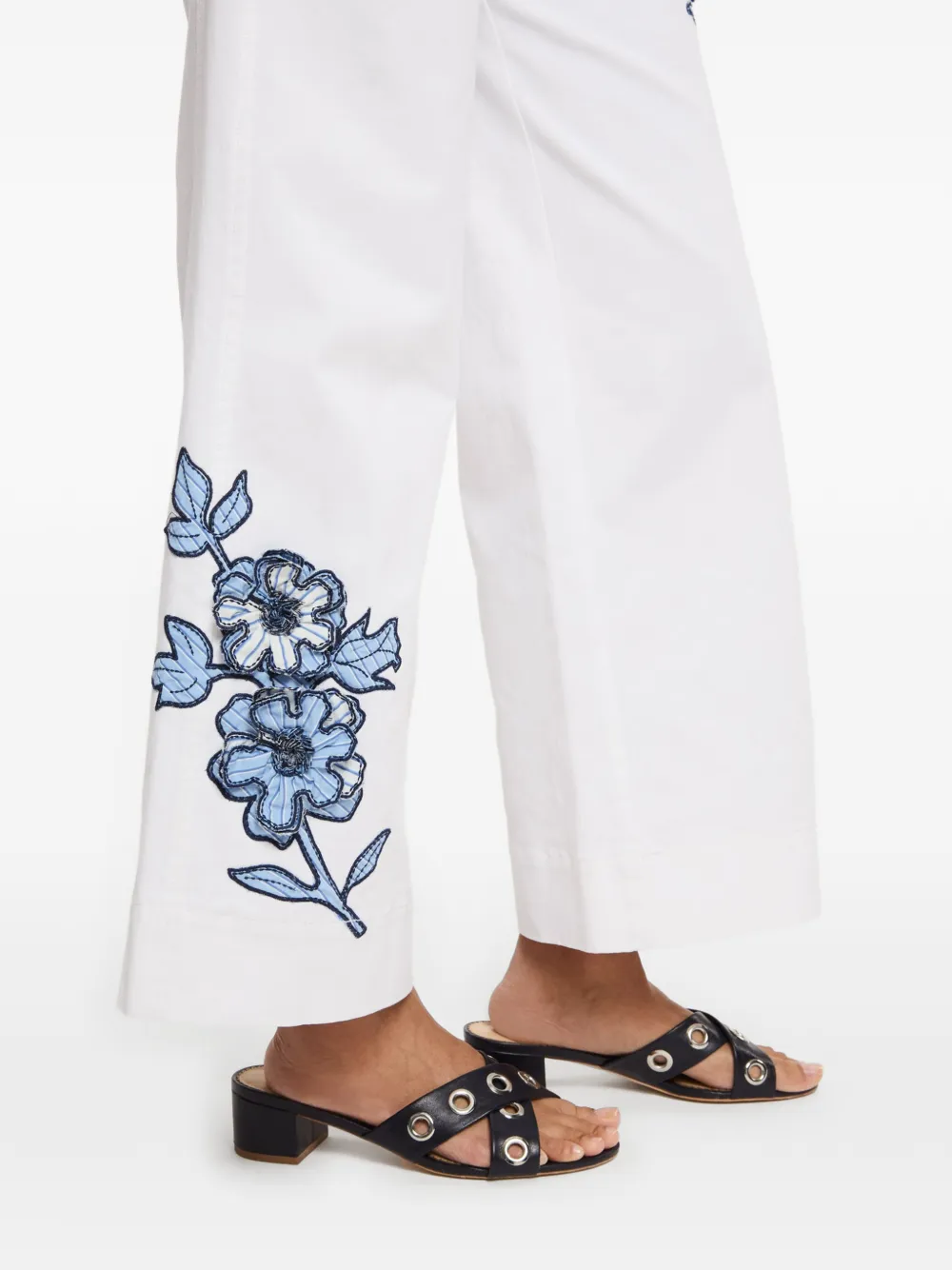 Cinq A Sept Mylah broek met geborduurde bloemen Wit