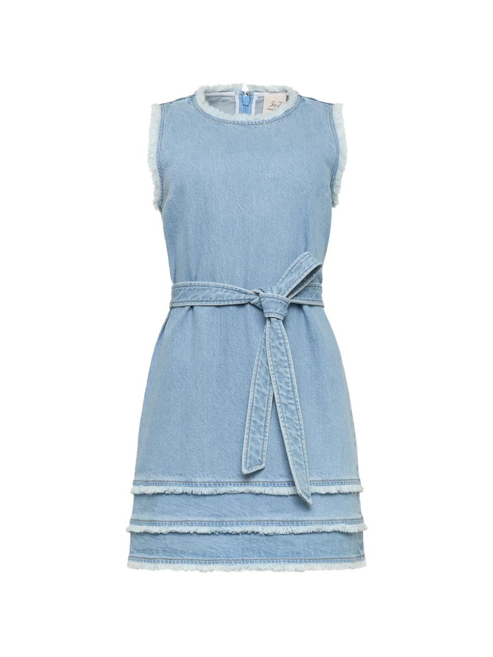 Cinq A Sept Mindie frayed-trim dress - Blue