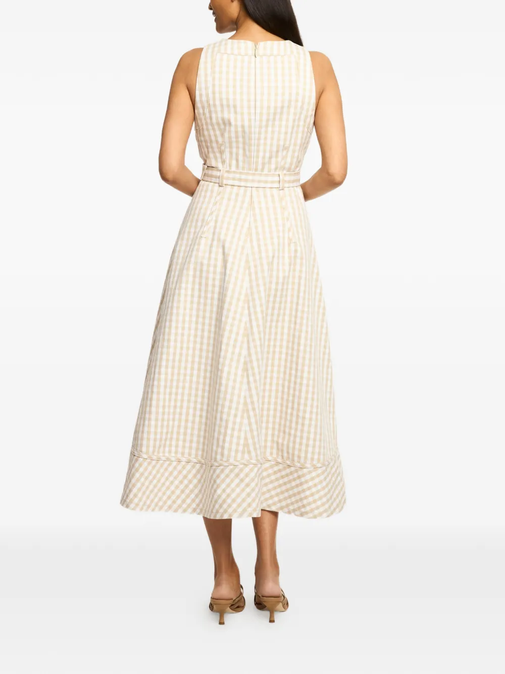 Cinq A Sept Zelda jurk met gingham ruit Beige