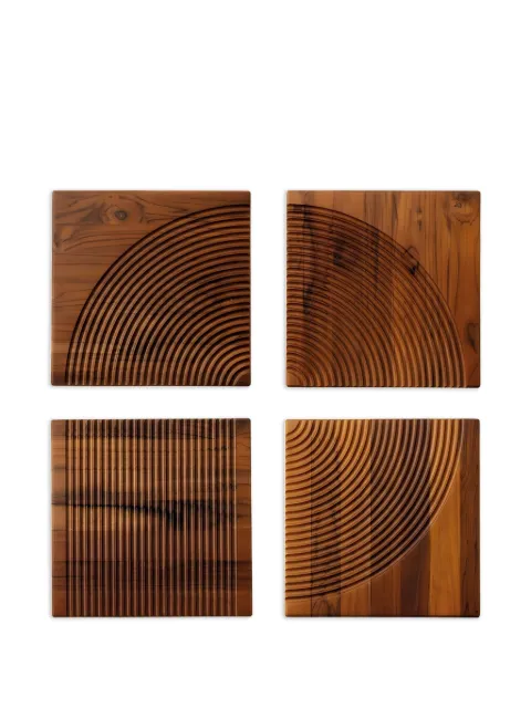 Sambonet grooved teak chopping board set (set of four)