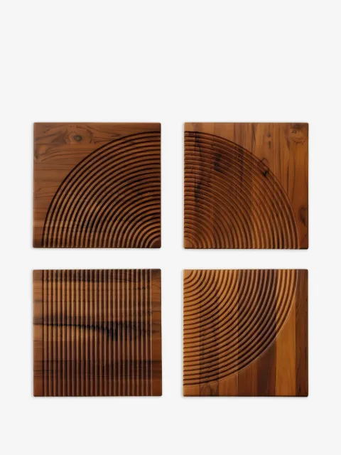 Sambonet grooved teak chopping board set (set of four)