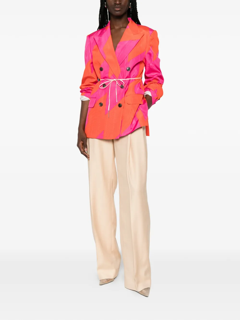 Stella McCartney Straight broek met textuur Beige