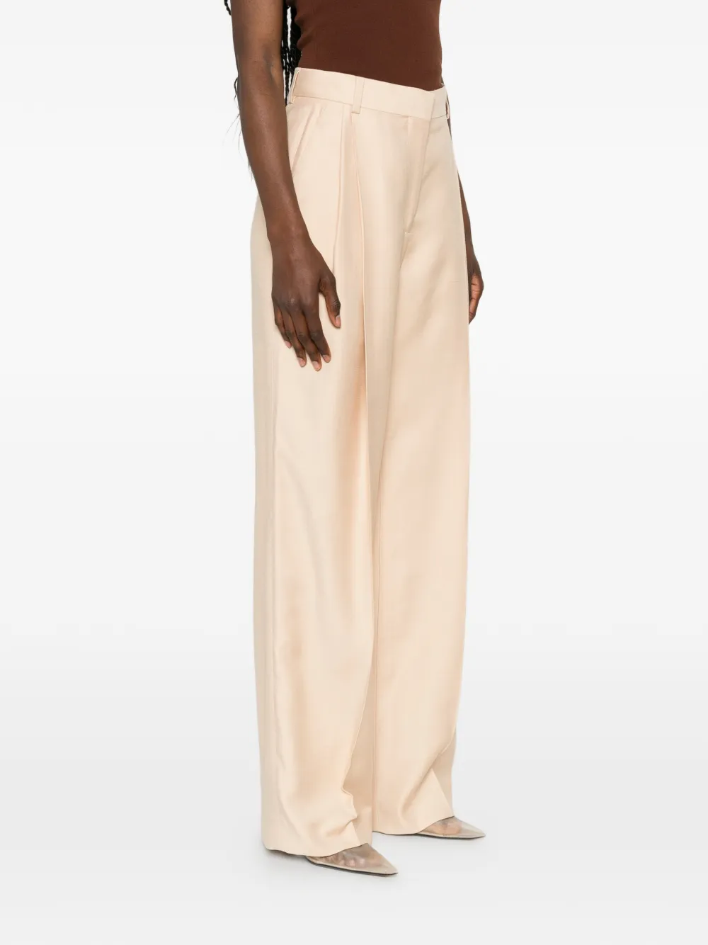 Stella McCartney Straight broek met textuur Beige