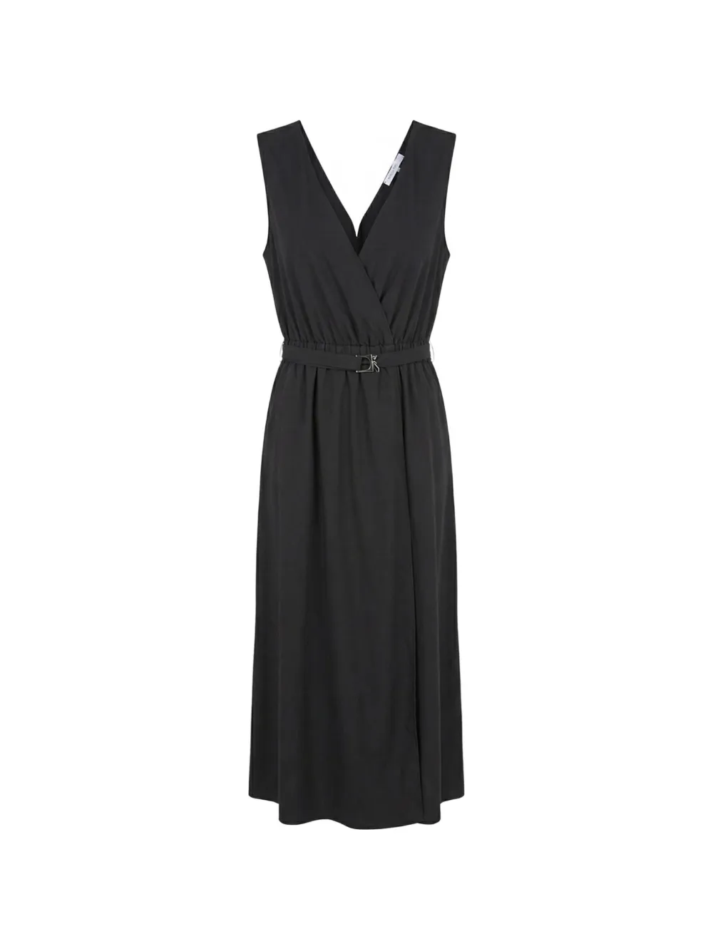 Patrizia Pepe belted wrap-design midi dress - Nero