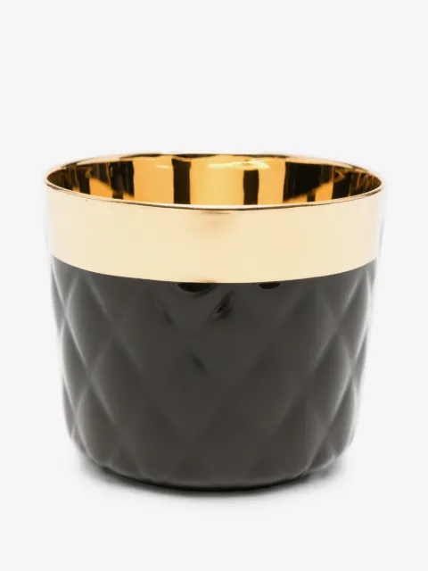 SIEGER by FÜRSTENBERG verre Noir Cushion à effet matelassé