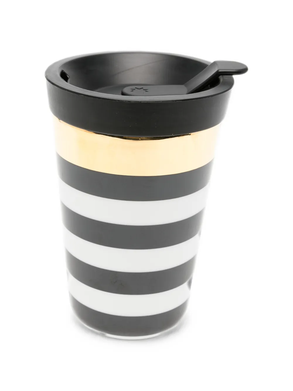 SIEGER by FÜRSTENBERG striped gold-tone travel cup - Schwarz