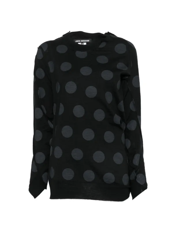 Junya Watanabe Polka-dot Sweater in Black
