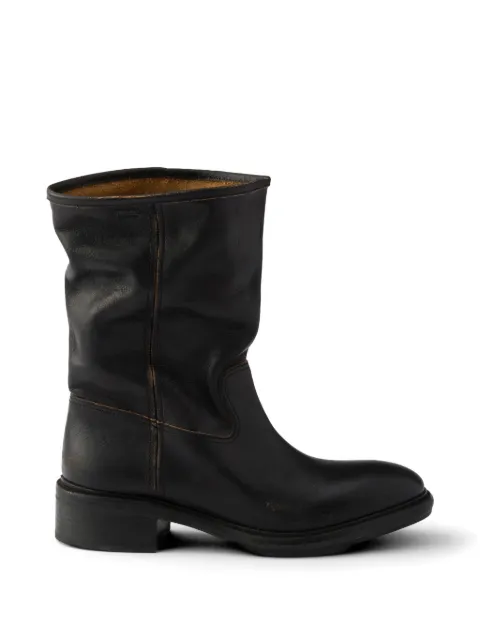 Prada Vintage-effect leather boots