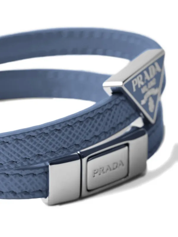 PRADA サフィアーノレザーブレスレット Prada サフィアーノレザー ブレスレット | ブルー | FARFETCH JP