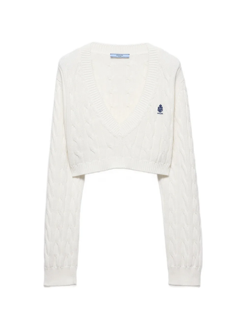 Prada V-neck cotton sweater - White