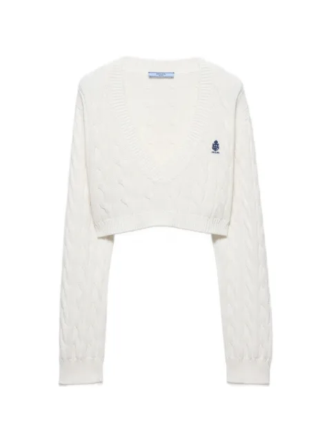 Prada V-neck cotton sweater