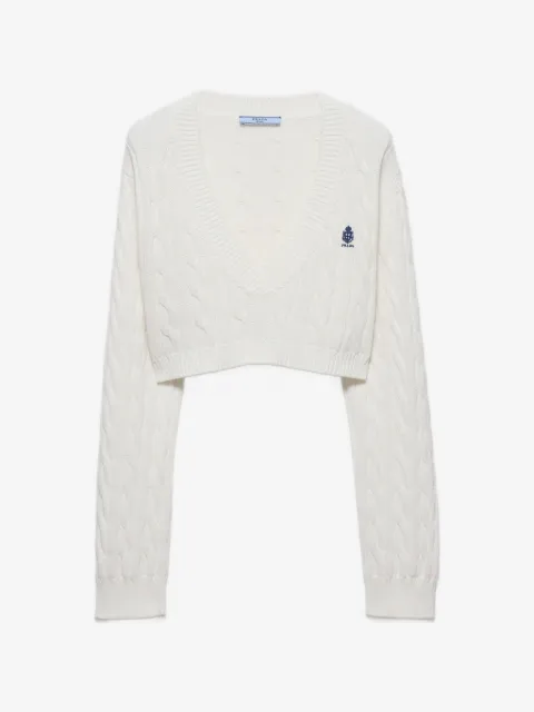 Prada V-neck cotton sweater